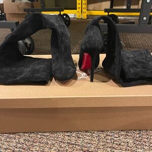 Christian Louboutin Black thigh high Heels